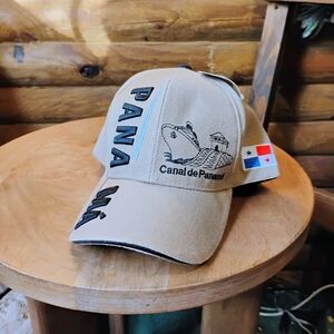 Mega Sport Panama Canal Embroidered Tan Cap
